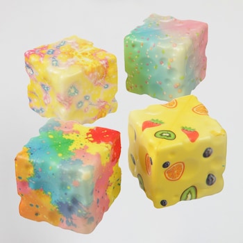 Golden Parrot Fun Cheese Squeeze Squishy (Assorted Colors)