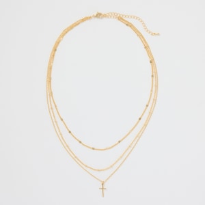 Brand Name: avec Triple Layer Cross Necklace
